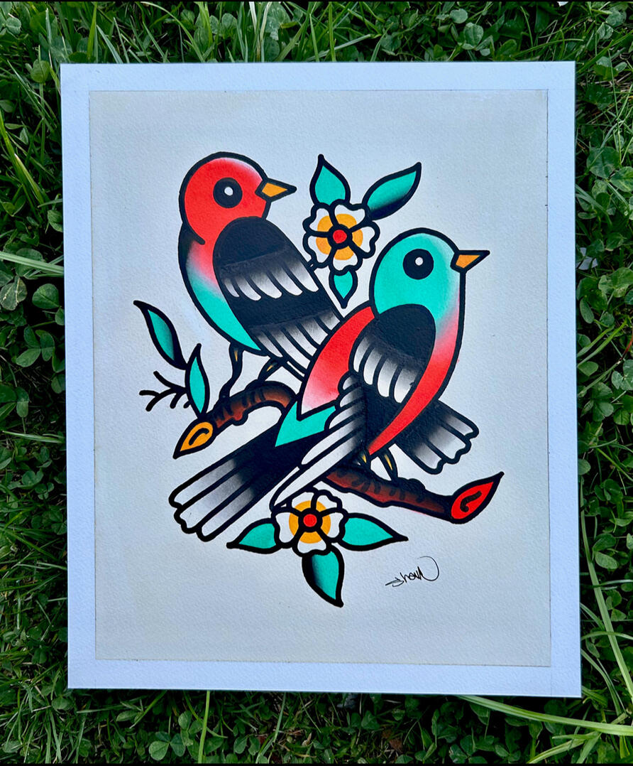 Original Painting, Acrylic and ink on illustration board, Painting Size- 8x10", Framed and Matted Size- 12x16"