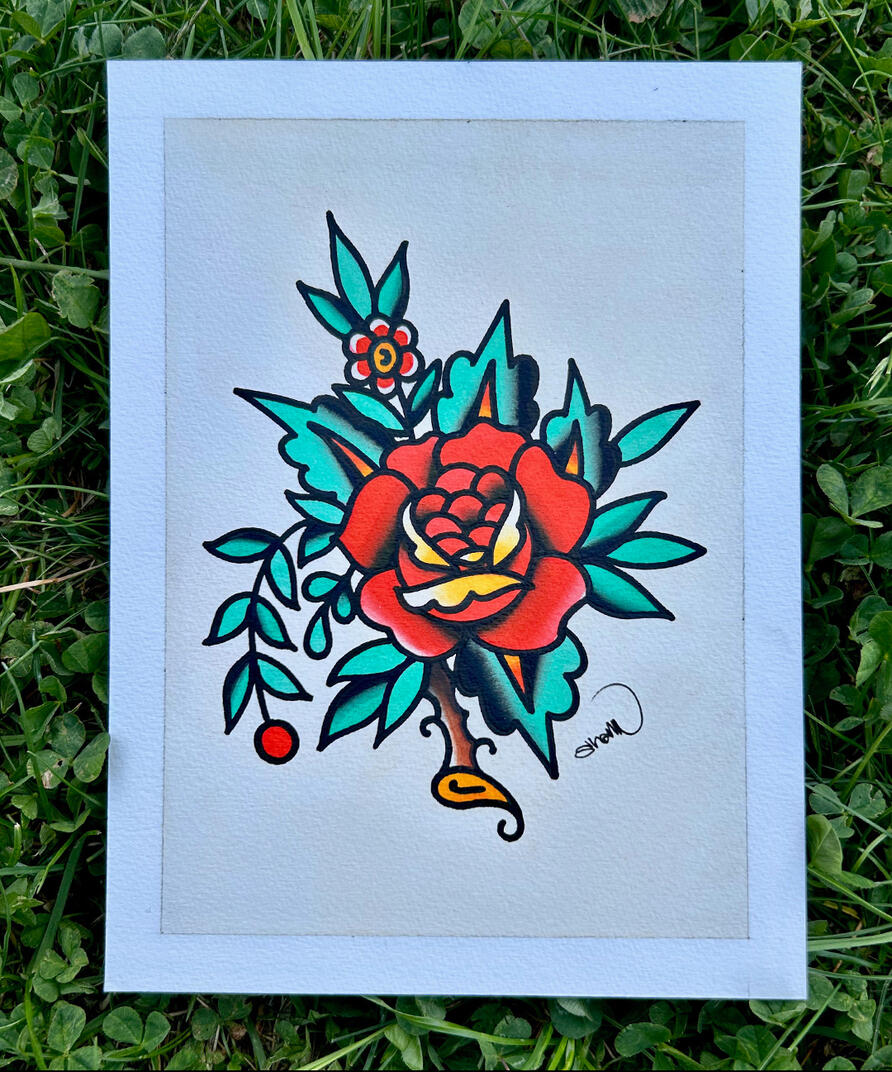 Original Painting, Acrylic and ink on illustration board, Painting Size- 5x7", Framed and Matted Size- 8x10"