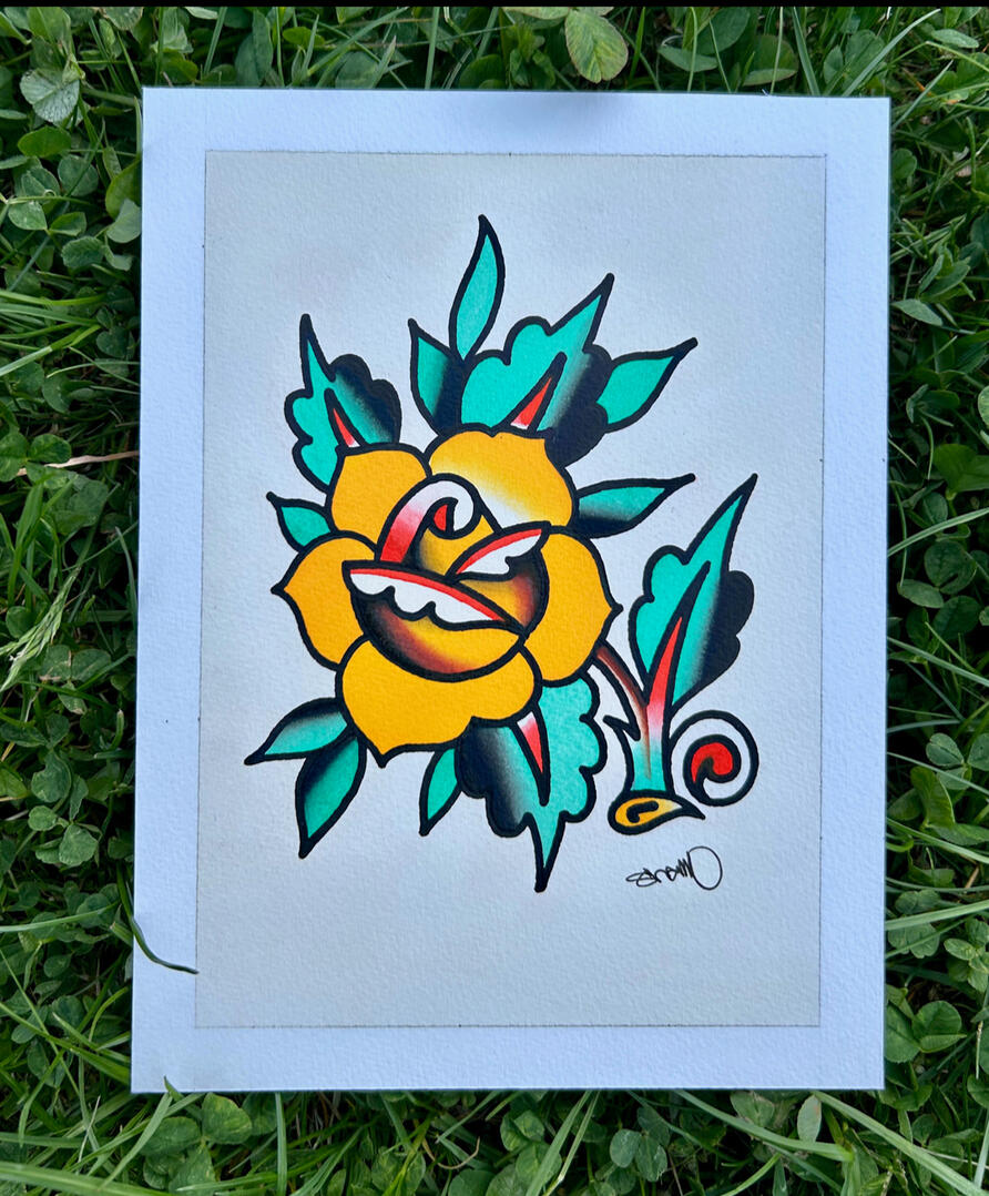 Original Painting, Acrylic and ink on illustration board, Painting Size- 5x7", Framed and Matted Size- 8x10"